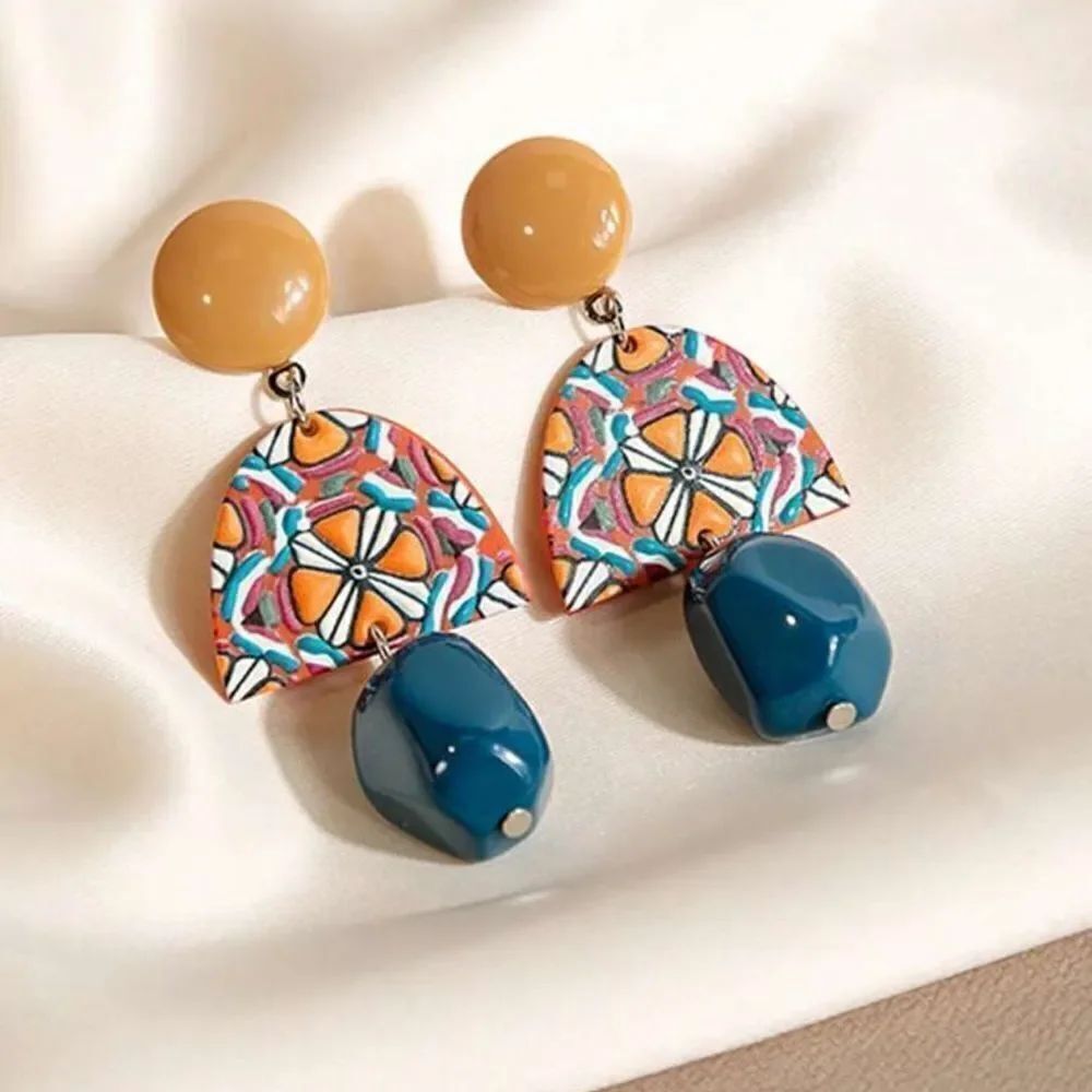 Colorful Geometric Earrings A971
